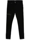 Amiri Script-logo Skinny Jeans In Black