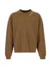 Amiri Script Oversized Long Sleeve Tee In Brown