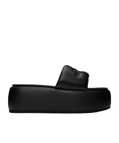 Amiri Script Platform Open-toed Slippers In Black