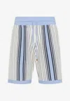 Amiri Script Stripe Knitted Shorts Drawstring In Blue