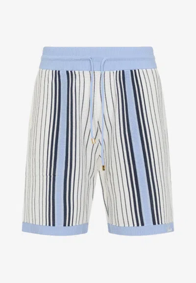 AMIRI SCRIPT STRIPE KNITTED SHORTS