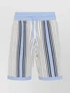 Amiri Script Stripe Knitted Shorts Drawstring In Blue