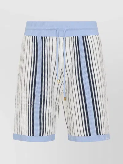 AMIRI SCRIPT STRIPE KNITTED SHORTS DRAWSTRING
