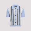 Amiri Script Stripe Viscose Shirt In Blue