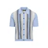 Amiri Script Stripe Viscose Shirt In Blue