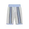 Amiri Script Stripe Knitted Shorts Drawstring In Blue