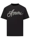 Amiri Script Logo Graphic T-shirt In Black