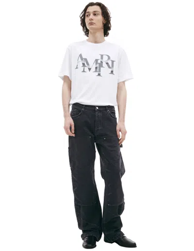 Amiri Scuffed Cotton Jeans In Black
