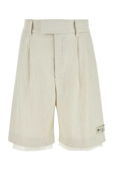 Amiri Sequin Embellished Layered Shorts In White