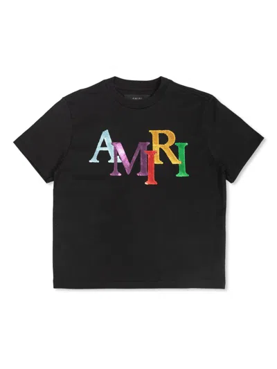 Amiri Kids' Sequin-embellished T-shirt In Black