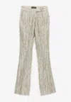 Amiri Flare Sequin Embellished Pant In Silver