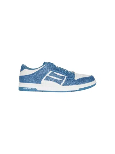 Amiri Shimmer Skel Top Low Sneaker White Blue