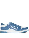 Amiri Shimmer Skel Top Low Sneaker White Blue In White