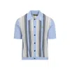 Amiri Script Stripe Viscose Shirt In Blue