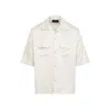 Amiri Quad Jacquard Bowling Shirt In Beige