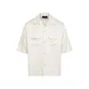 Amiri Embroidered Satin Shirt With Chest Pockets In White