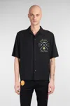 Amiri 'pool Cue' Black Shirt With Maxi Print On The Back In Black