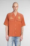 Amiri Saturday Night Camp Shirt Burnt Orange In Brown