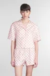 Amiri Shirt In Rose-pink Silk In Rose-pink