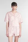 Amiri Shirt In Rose-pink Silk In Pink