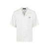Amiri Convertible-collar Logo-print Silk-twill Shirt In White