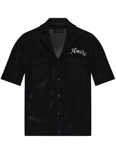 Amiri Mesh Polo In Black