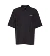 Amiri Mens Black Spirit Logo-patch Woven Bowling Shirt