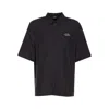 Amiri Mens Black Spirit Logo-patch Woven Bowling Shirt