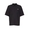 Amiri Mens Black Spirit Logo-patch Woven Bowling Shirt