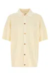 Amiri Men Cream Crochet Shirt