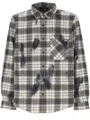 Amiri Ma Quad Bleach Splatter Flannel Button-up Shirt In Black