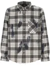 Amiri Ma Quad Bleach Splatter Flannel Button-up Shirt In Black