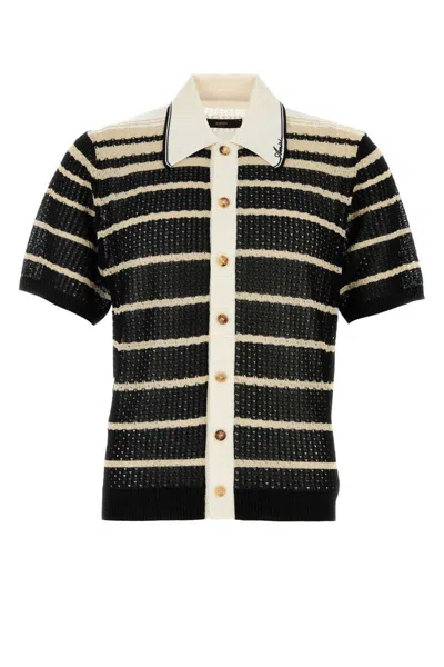 Amiri Embroidered Crochet Cardigan In Black
