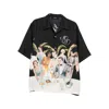 Amiri Mens Black Graphic-print Short-sleeve Silk Bowling Shirt In Black