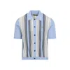 Amiri Script Stripe Viscose Shirt In Blue
