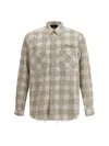 Amiri Light Camel Cotton Bleach Patch Flannel Bandana Shirt In Brown