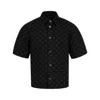 Amiri Mens Quad Monogram-jacquard Short-sleeve Cotton And Wool-blend Shirt Black In Multicolor