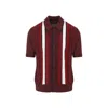 Amiri Striped Shirt With Embellishments And Short Sleeves In Red