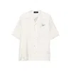 Amiri Convertible-collar Logo-print Silk-twill Shirt In White