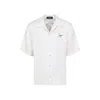 Amiri Convertible-collar Logo-print Silk-twill Shirt In White