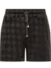 Amiri Drawstring Cotton-blend Shorts In Black