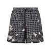 Amiri Silk Bermudas With Pattern And Adjustable Waistband In Gray