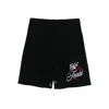 Amiri Embroidered-lettering Shorts In Black