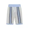 Amiri Script Stripe Knitted Shorts Drawstring In Blue