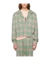 Amiri Short Checkered Casual Jacket In Green