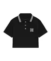 Amiri Ma Quad Short-sleeve Crop Polo Shirt In Black