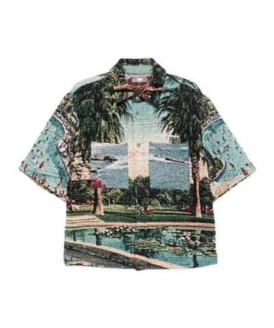 Amiri Short Sleeve Shirt In Blue