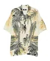 Amiri Convertible-collar Printed Satin-jacquard Shirt In Neutral