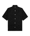 Amiri Mens Quad Monogram-jacquard Short-sleeve Cotton And Wool-blend Shirt Black In Black