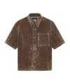 Amiri Velvet Patch-pocket Shirt In Brown